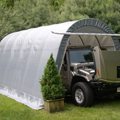 MDM84101 - Rhino ShelterInstant Garage Round Style 14x24x10 - Grey