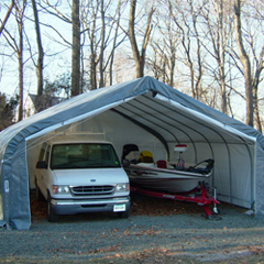 MDM84102 - Rhino ShelterTwo Car Garage 22x24x12 House Style  - Grey
