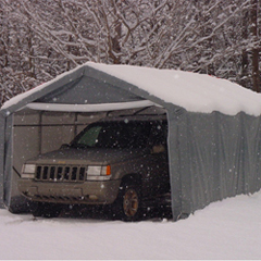 MDMHS12248GY - Rhino ShelterInstant Garage House Style 12x24x8 - Grey