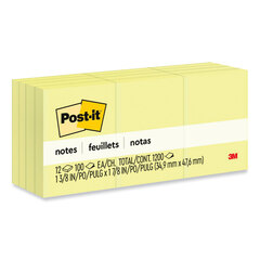 Original Canary Yellow Post-It� Note Pads, Plain and Ruled