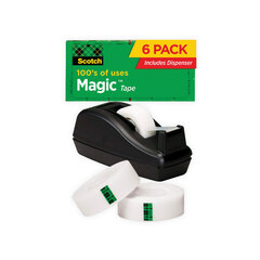 C40 Black Dispenser and Six Rolls of Scotch® Magic™ Tape