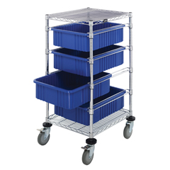 QNTBC212434M1-BL-EA - Quantum Storage SystemsBin Cart with Dividable Grid Containers