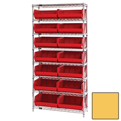 QNTWR8-250YL-EA - Quantum Storage Systems Wire Shelving Unit with Ultra Bins