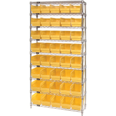 QNTWR9-202YL-EA - Quantum Storage Systems Wire Shelving Unit with Store-More Bins