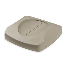 RCP268988BEI - Rubbermaid CommercialUntouchable&reg; Swing Lid for Square Top Containers