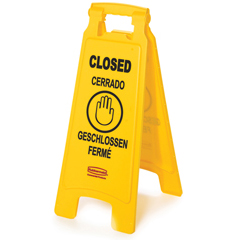 RCP611278YEL - Rubbermaid CommercialFolding Floor Signs