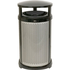 RCP9W54SIL - Rubbermaid Commercial Infinity Series Decorative Round Dome Top Waste Container and Perforated Panel Kit