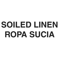 Bilingual Label "Soiled Linen" Waste