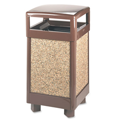 Aspen Series Brown Outdoor Waste Receptacle