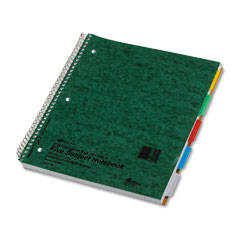Rediform&reg; Five-Subject Wirebound Notebook with Write-On Tabs
