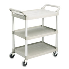 RUB342488PM - Rubbermaid&reg; Three-Shelf Economy Plastic Cart