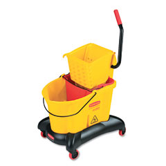 RCP7680YEL - Rubbermaid CommercialWaveBrake&reg; Dual-Water Combo with Sideward Pressure Wringer