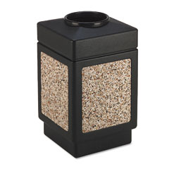 Mets24 (Janitorial Supplies, Office Equipment & Cleaning Products) : Safco� Trophy Collection� Aggregate Panel Design Polyethylene Outdoor Receptacles Product Image - Click Here for More Details