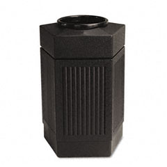 SAF9485BL - Safco&reg; Trophy Collection&reg; 30-Gallon Pentagon Polyethylene Indoor/Outdoor Waste Receptacle
