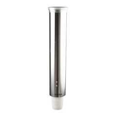 SANC4150SS - San Jamar Stainless Steel Small Pull-Type Water Cup Dispenser with Hinged Flip-Cap