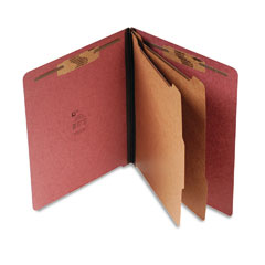 S J Paper Six-Section Pressboard End Tab Classification Folders with Kraft Dividers