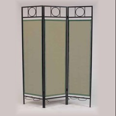 Black Contemporary Privacy Screen - Sage