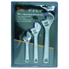 3 Piece Adjustable Wrench Sets (Opening Type : Jaw, Length : 6 in, 8 in, 10 in, Material : Drop-Forged Alloy Steel)