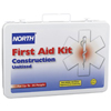 Construction First Aid Kits (Includes : Adhesive Bandages, Forceps, Instant Cold Pack, Triangular Bandage, Alcohol Prep Pads, Ammonia Inhalants, Buffered Eye Wash, Compress Bandages, Eye Dressing, First Aid Burn Cream with Aloe, Gauze Compress, Gauze Pads, Medical Gloves., PVP I, Case Material : Metal)
