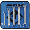 Double Head Flare Nut Wrench Sets (Opening Type : Flare/Flare, Includes : (1) 3/8 x 7/16 in, (1) 1/2 x 9/16 in, (1) 5/8 x 11/16 in, (1) 3/4 x 1 in, (1) 7/8 x 1-1/8 in, Vinyl Roll, Material : Forged Alloy Steel)
