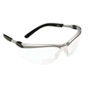 BX� Safety Eyewear (Frame Color : Silver/Black, Quantity : 10 pair per box, Lens Tint : Clear)