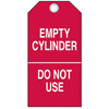 Cylinder Status Tags (Quantity : 10 Each per Pack, Color : White/Red, Depicted Text : Empty Cylinder, Do Not Use)
