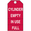 Cylinder Status Tags (Quantity : 100 Each per Pack, Color : White/Red, Depicted Text : Cylinder Empty, In Use Full)