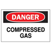 Chemical & Hazardous Material Signs (Depicted Text : Danger, Compressed Gas, Color : White/Red/Black, Length : 7 in)