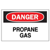 Chemical & Hazardous Material Signs (Depicted Text : Danger, Propane, Color : White/Red/Black, Length : 7 in)