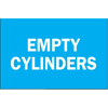 Chemical & Hazardous Material Signs (Depicted Text : Empty Cylinders, Color : Blue/White, Length : 7 in)