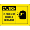 Alert Signs (Depicted Text : Caution, Eye Protection Required In This Area, Color : Yellow/Black, Length : 7 in)