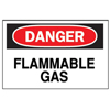 Chemical & Hazardous Material Signs (Depicted Text : Danger, Flammable Gas, Color : White/Red/Black, Length : 10 in)