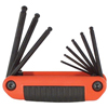 Ergo-Fold� Hex Key Sets (Measuring System : Inch, Tip Size : 5/64 in, 3/32 in, 7/64 in, 1/8 in, 9/64 in, 5/32 in, 3/16 in, 7/32 in, 1/4 in, 5/64 in [Min], 1/4 in [Max], Tip Type : Ball Hex)