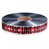 Detectable Warning Tapes (Quantity : 6 Rolls per Case, Depicted Text : Caution Electric Line Below, Color : Red)