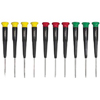 10-Piece Mini-Screwdriver Sets (Tip Size Symbol : #0, #00, #000, T-6, T-7, T-8, Tip Width : 3/64 in, 1/16 in, 5/64 in, 3/32 in, Tip Type : Phillips, Torx, Slotted)