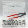 Stepless� Ear Clamp Kits (Width : 6 3/4 in, Includes : (1) Standard Jaw Pincers, (10) of 1 1/4 , (10) of 1 1/8 , (10) of 1 , (10) of 1/2 , (10) of 23/32 , (10) of 5/8 , (10) of 7/8 , (10) of 9/16 , Height : 1 1/4 in)