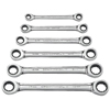 6 Piece Double Box Ratcheting Wrench Sets (No. of Points : 12, Opening Type : Box/Box, Length Group : Long)