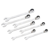 7 Piece Combination Ratcheting Wrench Sets (Opening Size : 1/4 in, 5/16 in, 3/8 in, 7/16 in, 1/2 in, 9/16 in, 5/8 in, Opening Type : Open/Box, Finish : Polished Chrome)