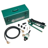 Ram & Foot Pump Hydraulic Driver Kits (Cutting Cap. 2 : 1/2 - 4 in, 10ga. Mild Steel, Includes : Driver, Foot Pump, Slug-Buster Punches, Dies, Draw Studs, For 1/2 - 4 in. Conduit, Adapter, Spacers, 3 ft. Hose, Steel Case, Wt. : 60.30 lb)
