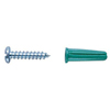 Plastic Conical Anchor Kits (Size 1 : #8 x 1 in, Mounting : Screw Drive Expanding, Includes : (100) Anchors, (100) Screws, 1 Masonry Bit)