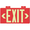Glo Brite� Eco Framed Exit Signs (Depicted Text : Exit, Color : Yellow/Black, Red Frame, Style : Single Face)