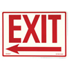 Glow In The Dark Exit Signs (Depicted Text : EXIT w/LEFT ARROW, Color : Glow Background, Red Text, Length : 14 in)