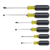 6 Piece Cushion-Grip Screwdriver Sets (Tip Type : Phillips, Slotted, Includes : (1) Cabinet-Tip Screwdriver, (2) Keystone-Tip Screwdrivers, (3) Phillips-Tip Screwdrivers, Plastic Container, Handle Material : Plastic)