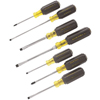 7 Piece Cushion-Grip Screwdriver Sets (Tip Type : Phillips, Slotted, Shank Type : Round Square, Includes : (2) Keystone-Tip Screwdrivers, (3) Cabinet-Tip Screwdrivers, (2) Phillips-Tip Screwdrivers, Reusable Plastic Container)
