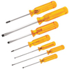 7 Piece Combination Screwdriver Set (Tip Type : Phillips, Slotted, Shank Type : Round Square, Includes : (3) Cabinet-Tip Screwdrivers, (2) Phillips-Tip Bull Drivers, (2) Slotted Bull Drivers, Vinyl Pouch)