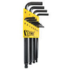 Ball-End Hex Key Sets (Measuring System : Inch, Tip Size : 0.050 in [Min], 5/16 in [Max], Tip Type : Hex Ball)