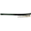 Curved Handle Scratch Brushes (Block Length : 13 3/4 in, Block Width : 7/8 in, Wire Material : Stainless Steel)