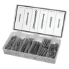 Cotter Pin Assortments (Includes : (325) 1/16 x 1 in, (100) 3/32 x 1-3/4 in, (125) 3/32 x 1 in, (100) 1/8 x 1-1/4 in, (65) 1/8 x 2 in, (35) 5/32 x 2-1/2 in, Polypropylene Box, Finish : Zinc Plated, Quantity : 750 per set)