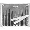 8 Piece Punch & Chisel Kits (Includes : 1/8, 3/16, 1/4 in. Pin Punches, 3/16 in. Center Punch, 3/16 in. Solid Punch, 3/8, 5/8, 1/2 in. Cold Chisels, Pouch, Stock Shape : Hex, Tip Type : Round, Beveled, Pointed)