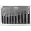 10 Piece Punch Kits (Includes : 5/32 in. Center Punch, 1/8 in. Solid Punch, (8) Pin Punches 3/32 - 3/8 in, Pouch, Stock Shape : Hex, Tip Type : Round, Pointed)